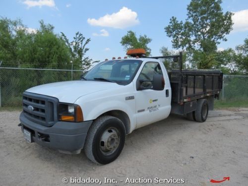 2006 ford f350xl 12&#039; flatbed stakebody pickup truck 6.0l powerstroke diesel lift