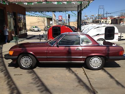 1988 mecedes-benz 560sl claret with palamento leather interior