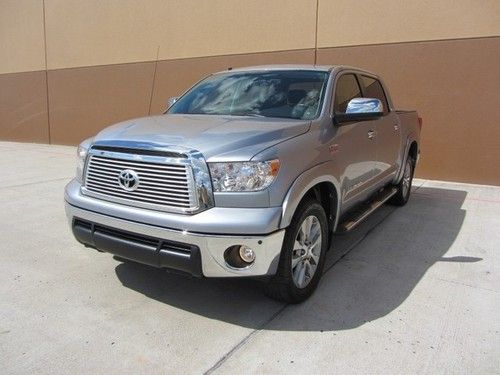 2012 toyota tundra~platinum~crewmax~4x4~nav~rcam~htd/cld lea~20s~tv/dvd~roof