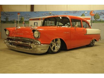 1957 chevrolet 150 pro tour resto mod air ride zz383 fast burn