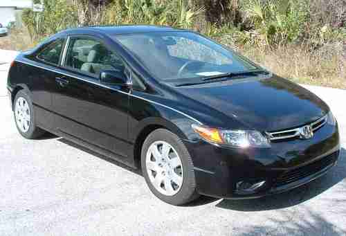 2008 HONDA CIVIC LX BLACK 2 DOOR COUPE, image 2