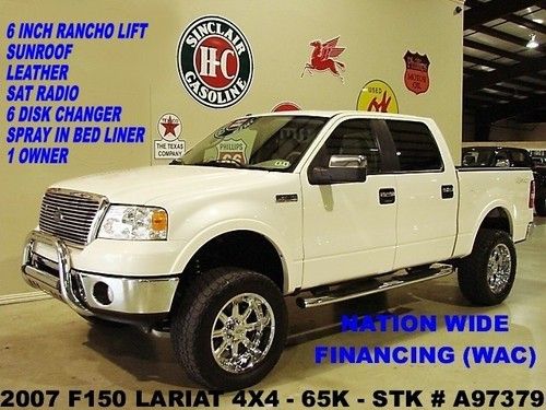 2007 f150 lariat 4x4,rancho lift,sunroof,htd lth,20in moto whls,65k,we finance!!