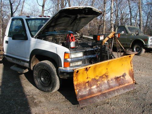 1997 chevrolet 4x4 snow plow turbo diesel rat rod shop farm hot pickup truck  ny