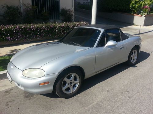 1999 mazda mx-5 miata anniversary edition convertable silver &amp; black