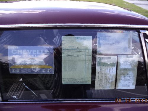 1967 Chevelle SS 396 4 spd REAL 138 car with Window sticker and Protecto Plate, image 17