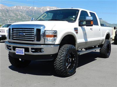 Crew cab lariat 4x4 powerstroke diesel custom new lift wheels tires leather auto