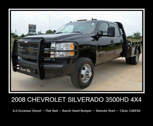 4x4 duramax diesel -- cm flatbed -- remote start -- lt pkg -- clean carfax!
