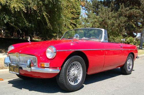 1964 mgb roadster - early red / black mg b in excellent condition