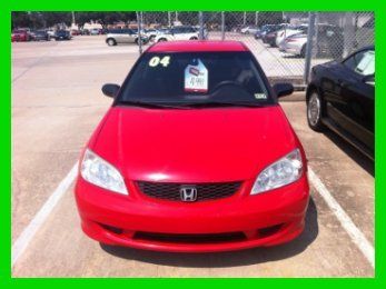 2004 honda lx1.7l i4 16v manual fwd coupe no reserve red/black cloth w/ipod conn