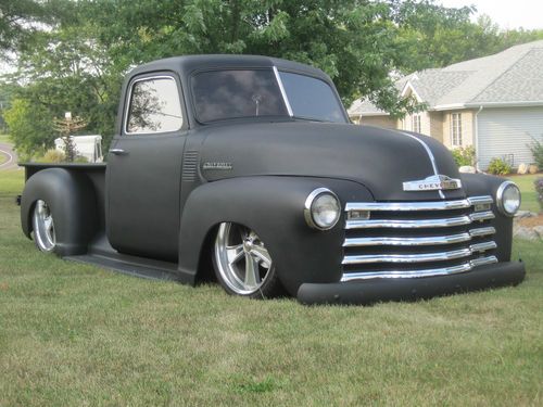 1949 chevy pickup  truck bagged with 22" wheels custom hotrod flatz paint
