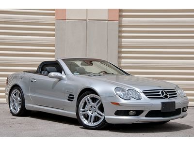 2004 mercedes sl55! loaded! silver/black! fresh service! low miles! mint! wow!!