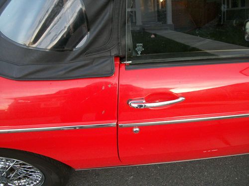 1979 MG MGB sports car Vermillion Red wire wheel convertible, image 19