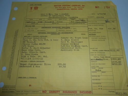 1968 CADILLAC FLEETWOOD BROUGHAM, DISC BRAKES! 51,786 ORIGINAL MILES, LOADED CAR, image 2