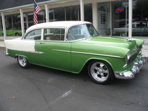 1955 chevrolet bel air 350 a/c leather 4 wheel disc brakes rotisserie restored