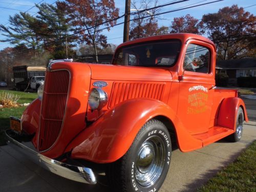 1936 Orange Ford Pickup Truck, image 4