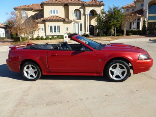 2001 ford mustang gt convertible red 49k miles nice 2nd owner automatic v8