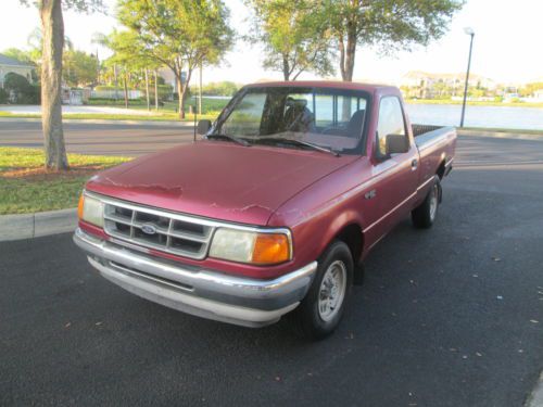 Ford ranger 3.0l v6 5-speed standard cab rust free red low miles no reserve!!