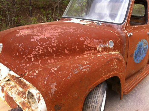 55 ford f100 truck with incredible patina - original rolling chassis
