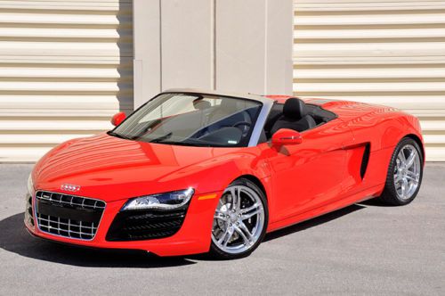 2011 audi r8 v10 spyder! $180 msrp! 3k miles! red/black! fresh service! loaded!