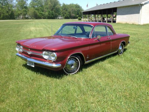 Maroon 1964 chevy corvair monza, great condition, no surface rust, 2 door, solid