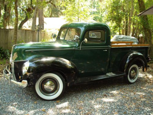 1940 ford 1/2 ton pick up truck, original except for a 1950 flathead v8 motor