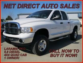 05 ram quad cab 4wd 5.9 diesel htd leather 1 owner texas truck net direct auto