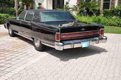 1975 LINCOLN 4DR TOWN CAR TRIPLE BLACK W/ LEATHER, US $12,000.00, image 7