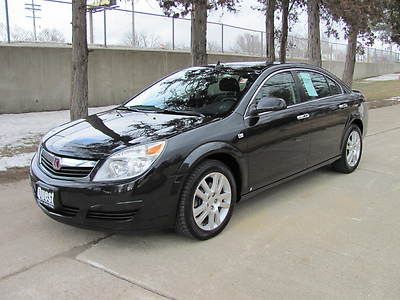 2009 aura xr 4cyl black/black leather roof xm 1 owner carfax we finance &amp; ship