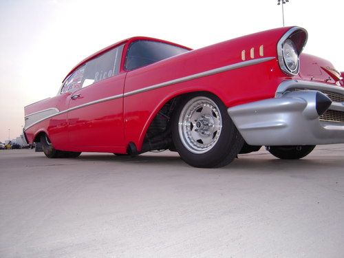 1957 chevy drag race car bel air chevrolet 2 door slammer racing nx big block