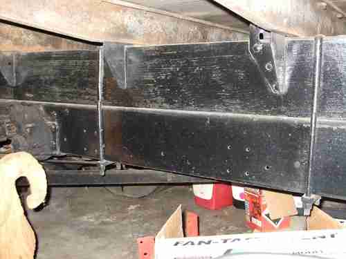 36 1 1/2 ton Ford flatbed stake truck, silver grey ,excellent original condition, image 4