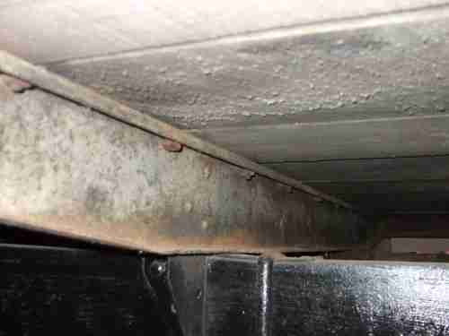 36 1 1/2 ton Ford flatbed stake truck, silver grey ,excellent original condition, image 5