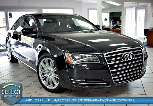 1 owner a8l audi care until 04/2016 or 57k mls prem full led 20 whls 9k miles