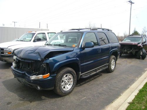 2005 chevy tahoe z71 suv repairable w/ leather