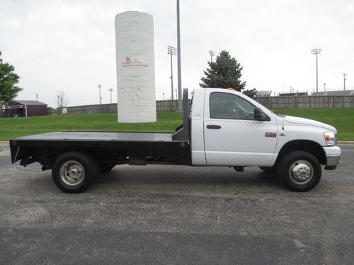 2008 dodge ram 3500 flatbed, 6.7 ltr cummins diesel, auto, dually, no reserve!!!