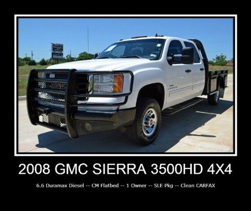 4x4 duramax diesel -- 1 owner -- cm flatbed -- sle pkg -- clean carfax!