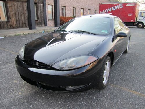 2000 mercury cougar v6 coupe 5-speed black sporty! with warranty!