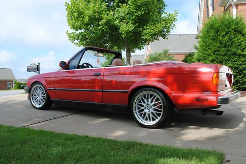 1990 brillantrot red on tan 325ic bmw e30 convertible no reserve!!