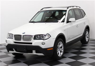 Alpine white/saddle 09 bmw x3 3.0si awd suv panorama moonroof heated seats xenon