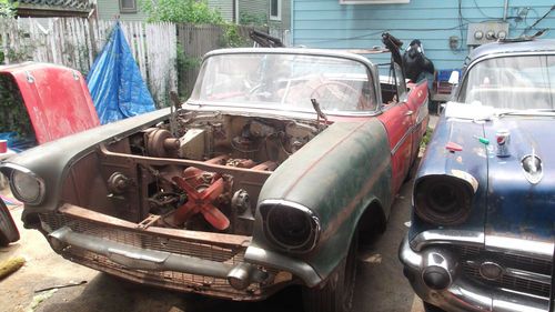 1957 chevy cbelair convertible, stored manny years
