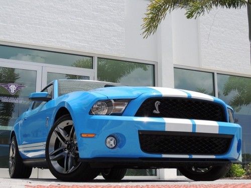Florida 1 owner garage kept grabber blue shelby gt500 only 7k miles shaker sound