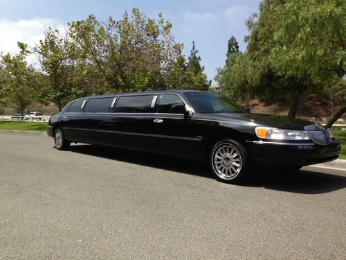 1999 LINCOLN TOWN CAR LIMOUSINE BLACK 10 PASS. BUILT BY DABRYAN SUPER CLEAN!!!, image 4
