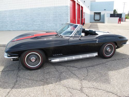 1967 chevrolet corvette convertible - show quality - tuxedo black - clean