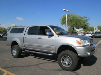 2006 4x4 4wd lifted silver automatic v8 crew cab pickup truck camper shell