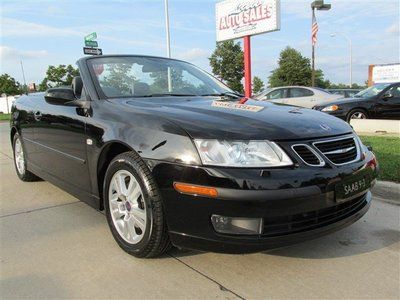 9-3 jet black convertible 2.0 turbo leather gas saver power roof woodgrain