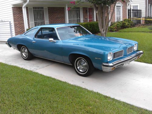 Classic muscle car, !973 pontiac le mans sky blue coupe