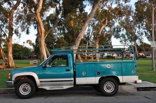 1996 gmc 2500 6.5 turbo diesel single cab 4x4 royal service bed 8600 gvw  chevy