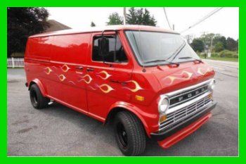 1974 ford econoline cargo van 302 manual red