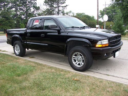 2002 dodge dakota sport quad cab 4 door 4.7 v8 4x4 factory tow pkg leather