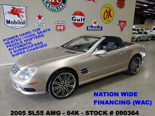 2005 sl55 amg conv,nav,dvd player,htd/cool lth,jl audio,20in whls,64k,we finance