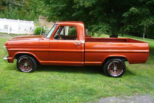 1970 ford f100 fleetside sunburst orange metalic restored project 351w 4speed